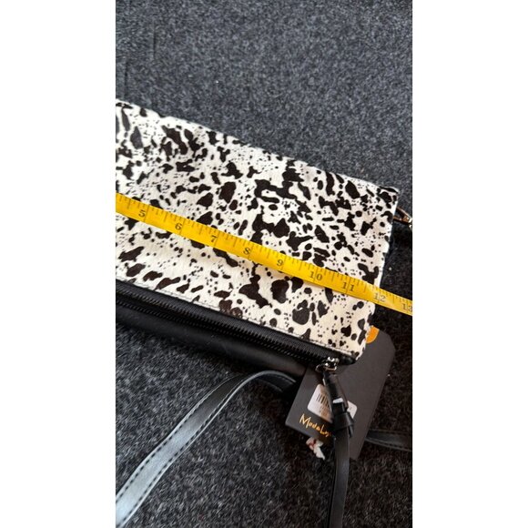 NWT Cow Print Moda Luxe Crossbody Bag Genuine Leather & Synthetic Materials With - Picture 7 of 12